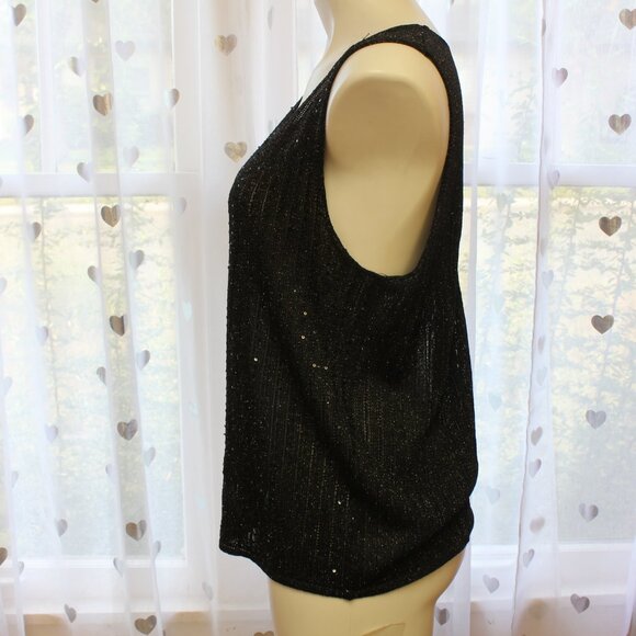 #568A Chico's Black Dressy Tank Size 3 (16) - Picture 2 of 7